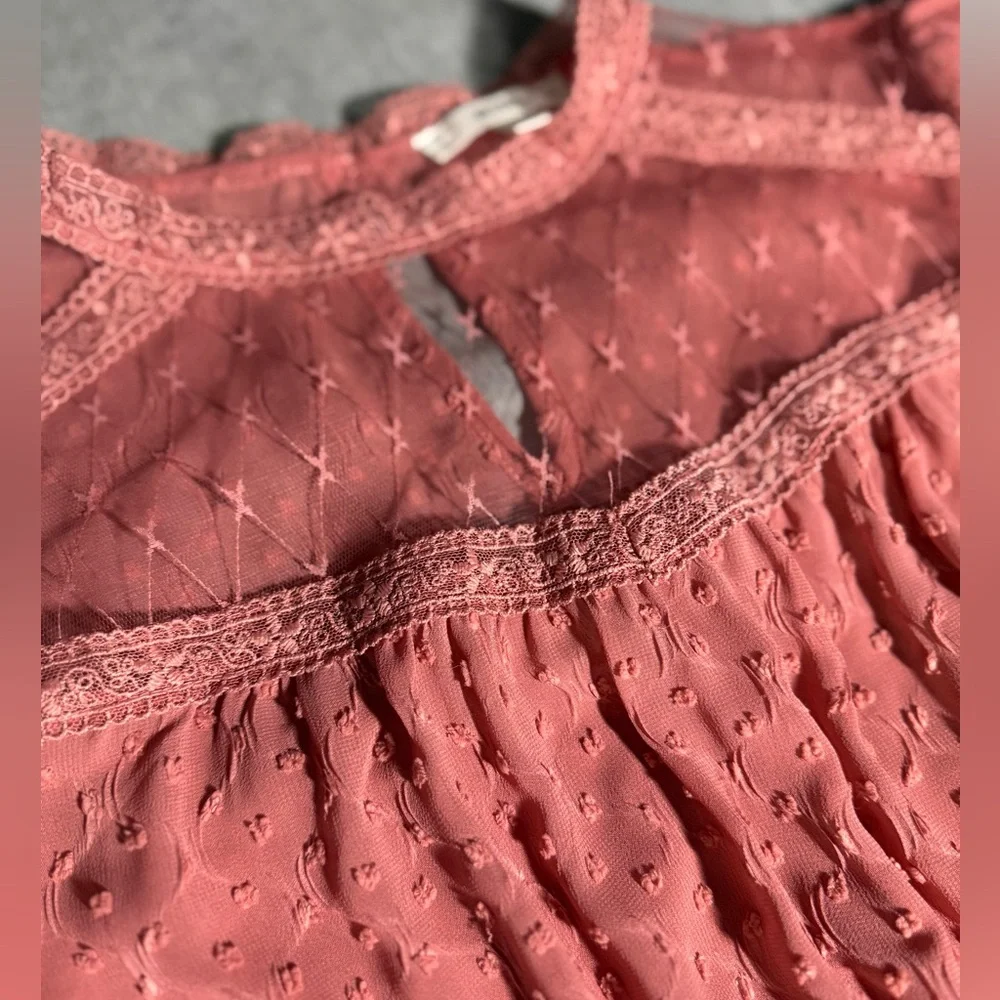 Mine Brand Dusty Pink Women's Sheet Textured Blouse ~ Size Small